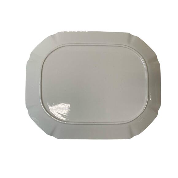 VTG Serving Platter 16" White Ducks Blue Speckle Japan Ceramic Country Decor - Picture 3 of 6